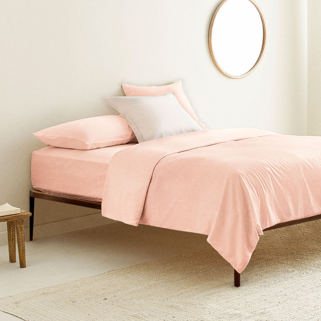 Organic Queen Duvet Cover Neutral Pink