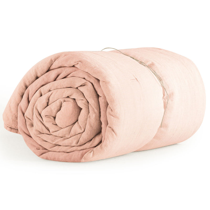 Organic Single Duvet Cover Neutral Pink