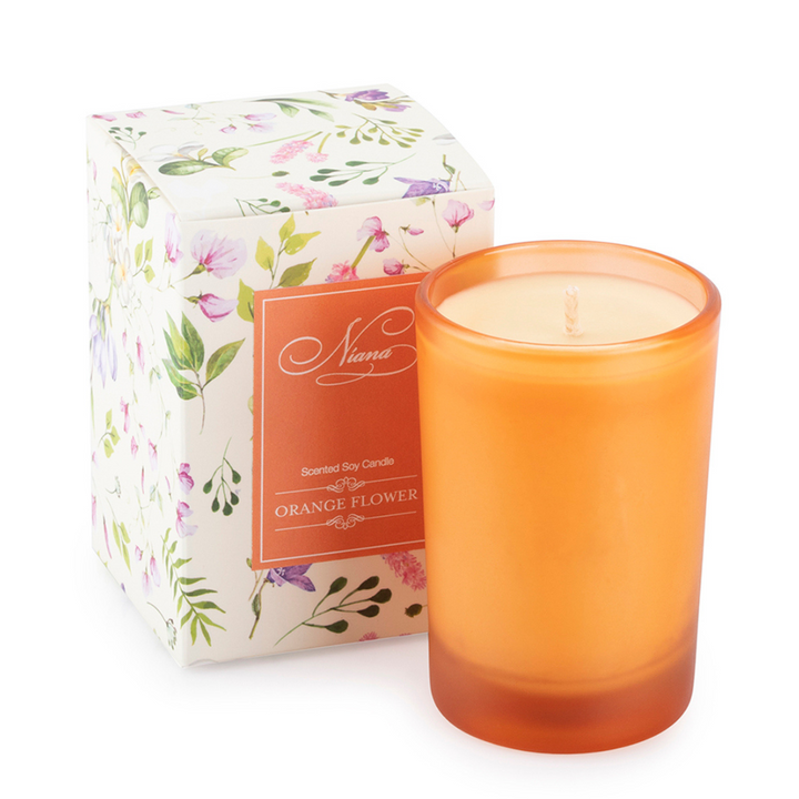 Orange Flower Candle