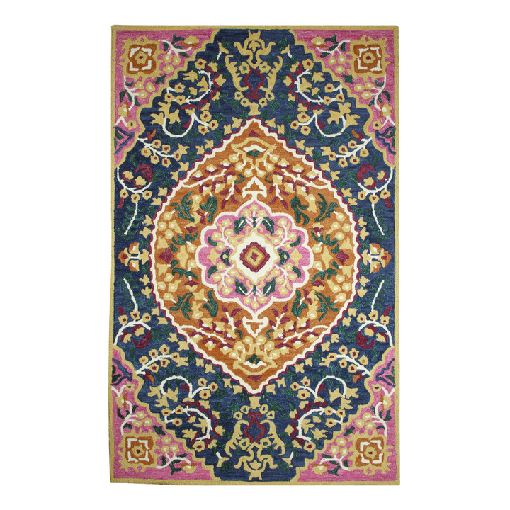 PINK AND BLUE PERSIAN CARPET