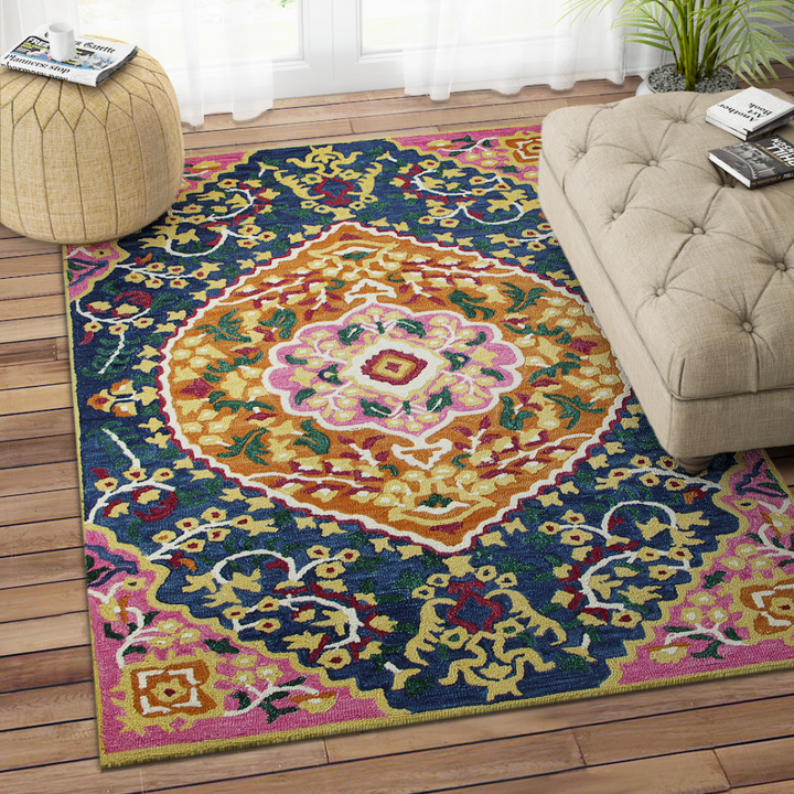 PINK AND BLUE PERSIAN CARPET