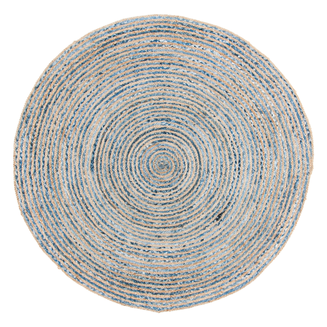 GREY CHINDI AND JUTE ROUND DHURRIE