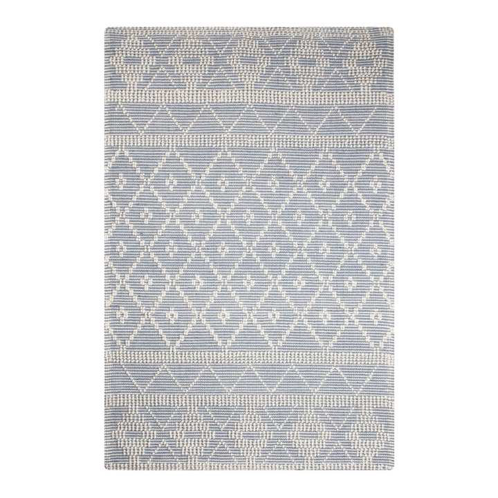 IVORY AND BLUE KILIM DHURRIE