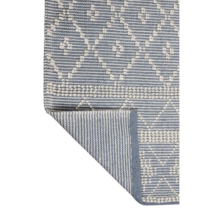 IVORY AND BLUE KILIM DHURRIE