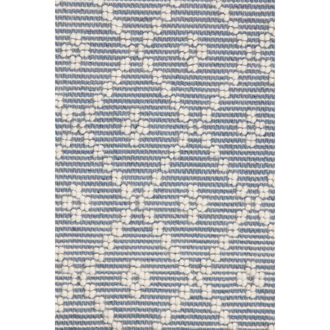 IVORY AND BLUE KILIM DHURRIE