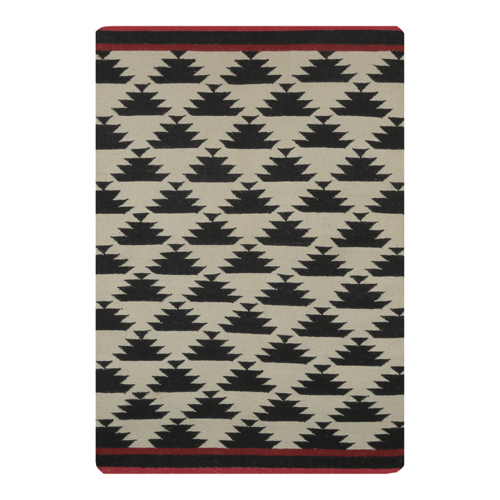 BLACK AZTEC KILIM DHURRIE