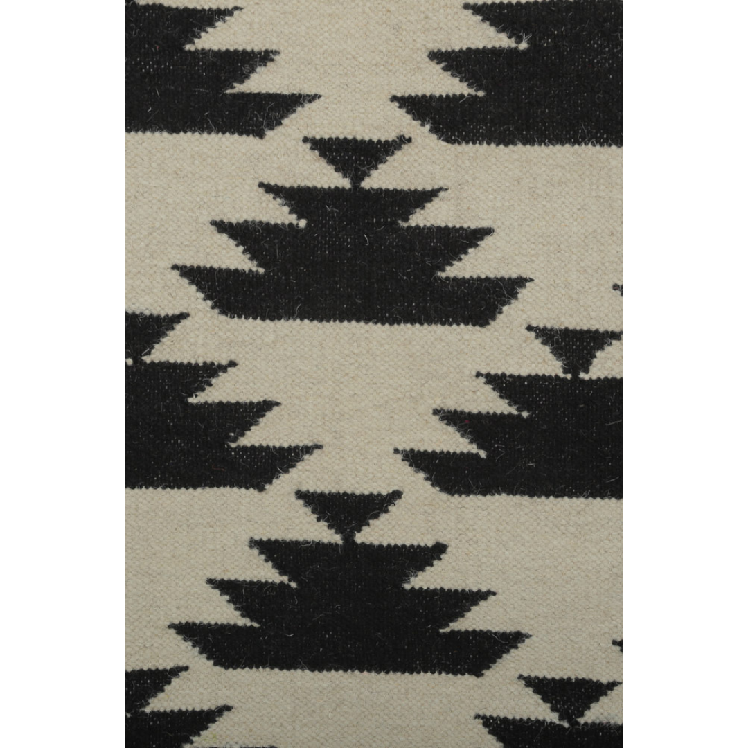 BLACK AZTEC KILIM DHURRIE