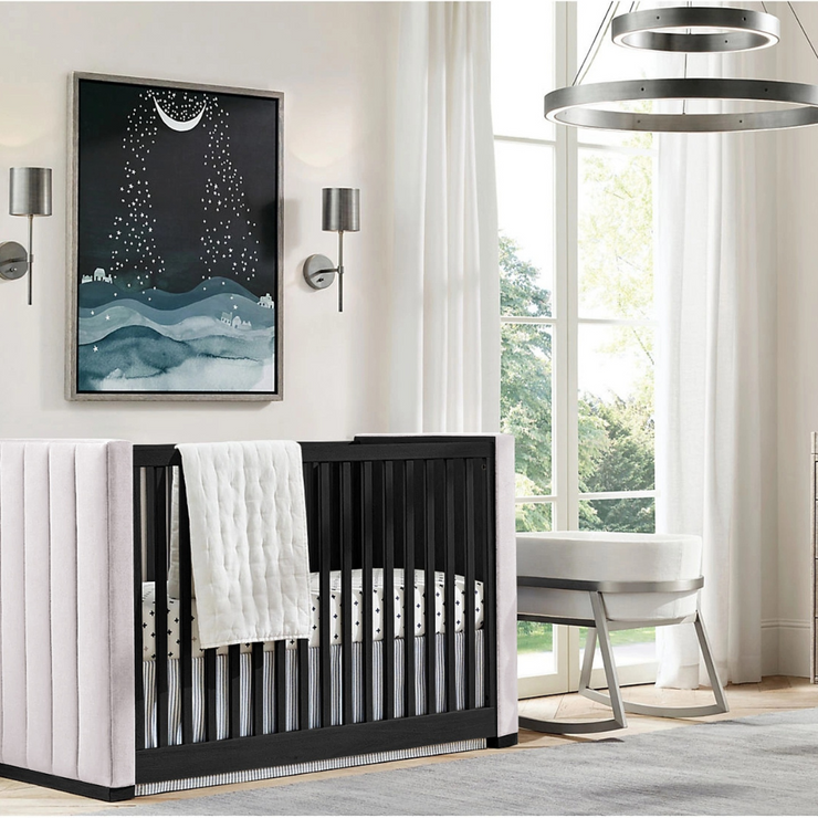 Upholstered Panel Crib - Black