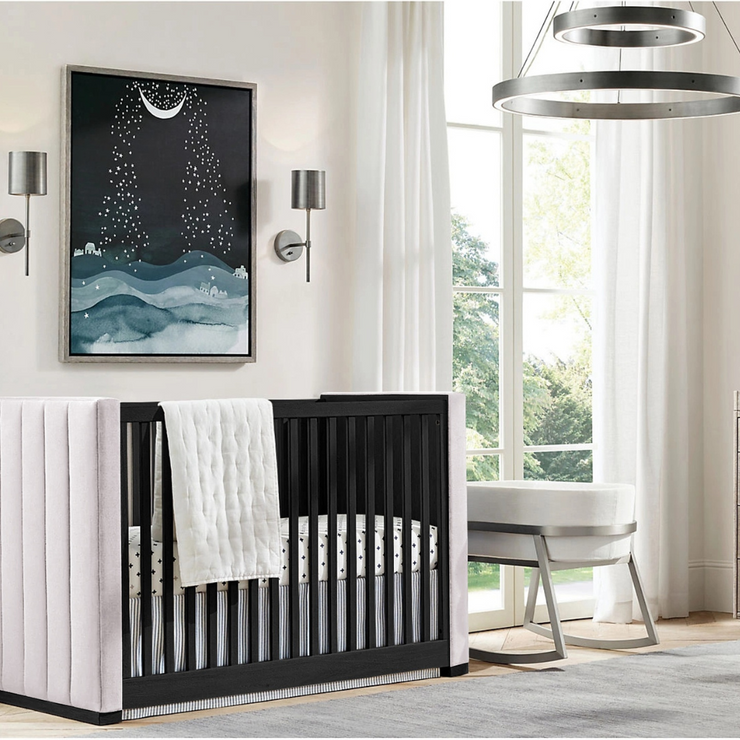 Upholstered Panel Crib Black Ikka Dukka The Eclectic Online