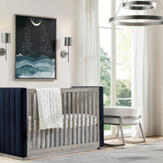 Upholstered Panel Crib - Grey
