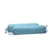 Organic Baby Bolster Cover Set with Fillers Blue Checks