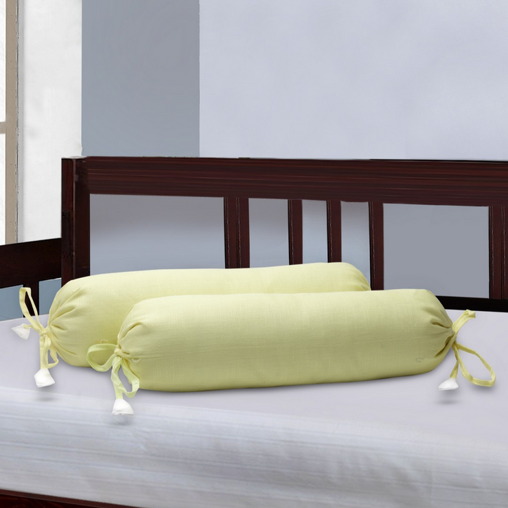 Organic Baby Bolster Cover Set with Fillers Lemon