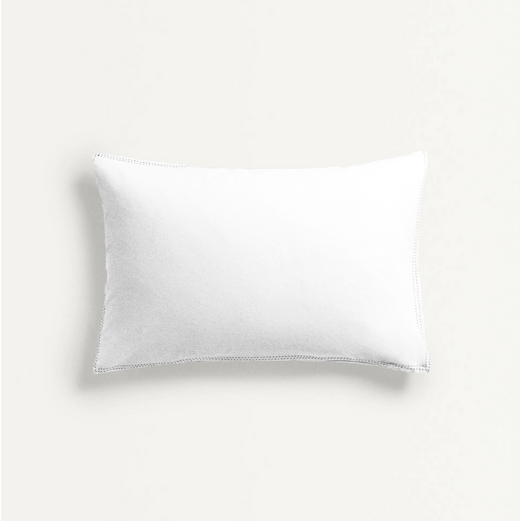 Organic Baby Pillow Cover with Filler Off White