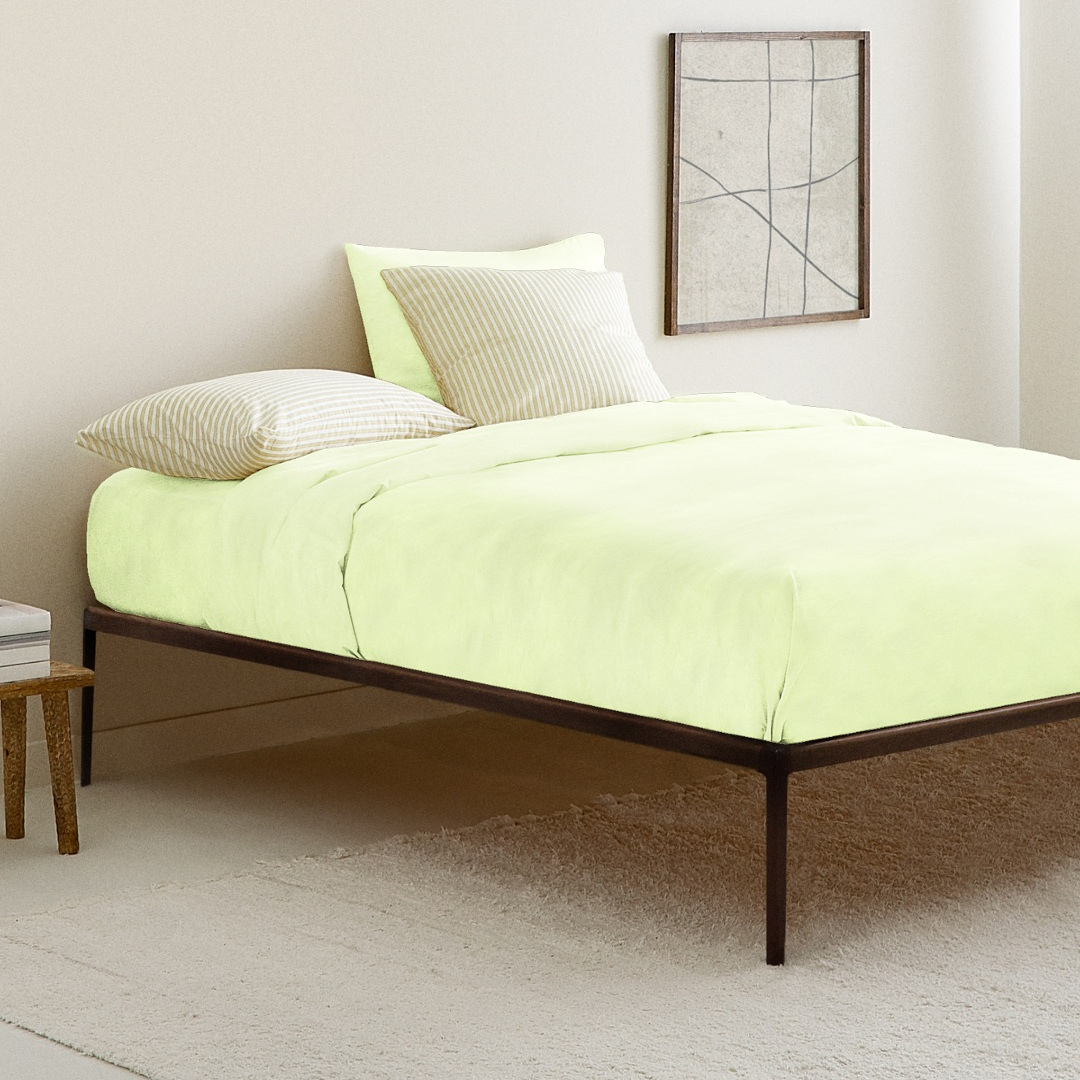 Organic Fitted Single Sheet Lime Green