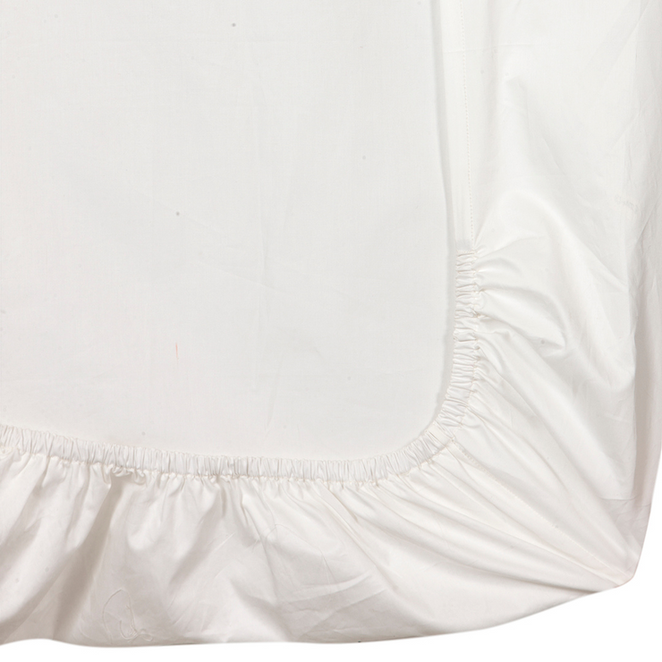 Organic Fitted Queen Sheet Off White