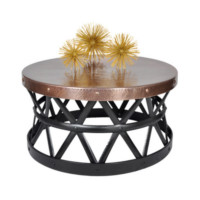 Contemporary Round Hammered Coffee Table