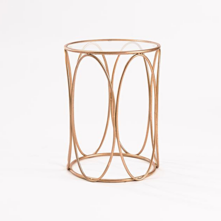 Rose Gold Oval Side Table