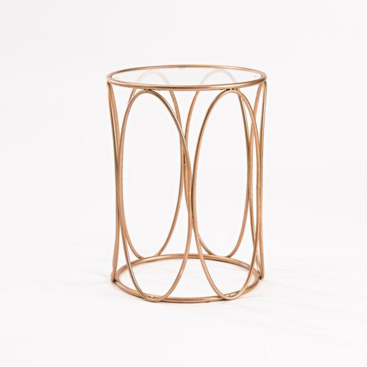 Rose Gold Oval Side Table