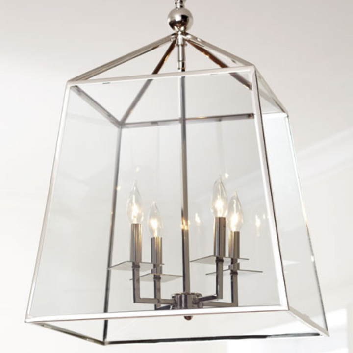 Square 4-Light Glass Lantern