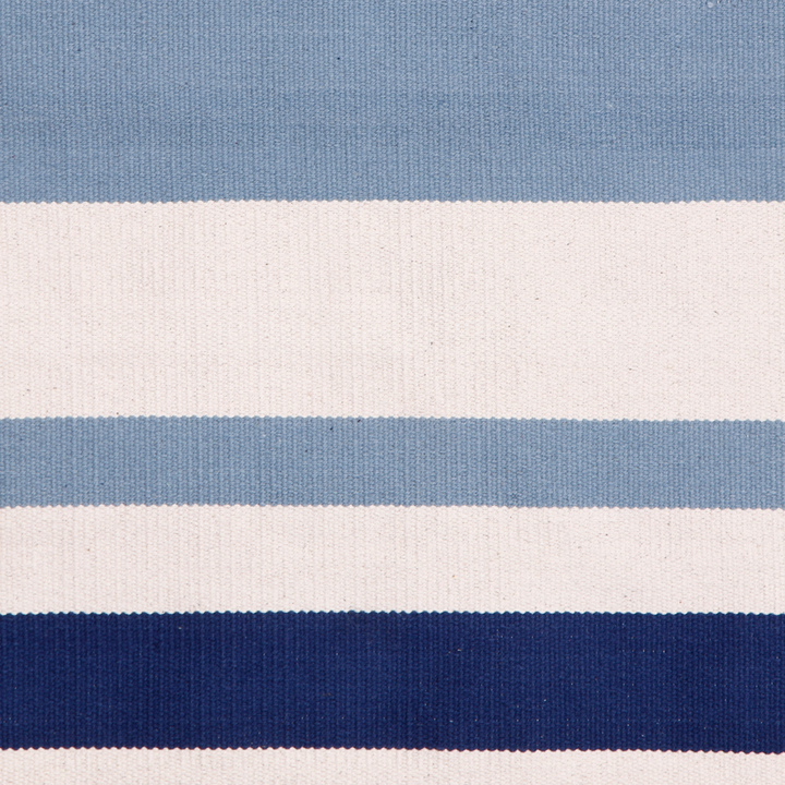 BLUE STRIPES HAND WOVEN COTTON DHURRIE