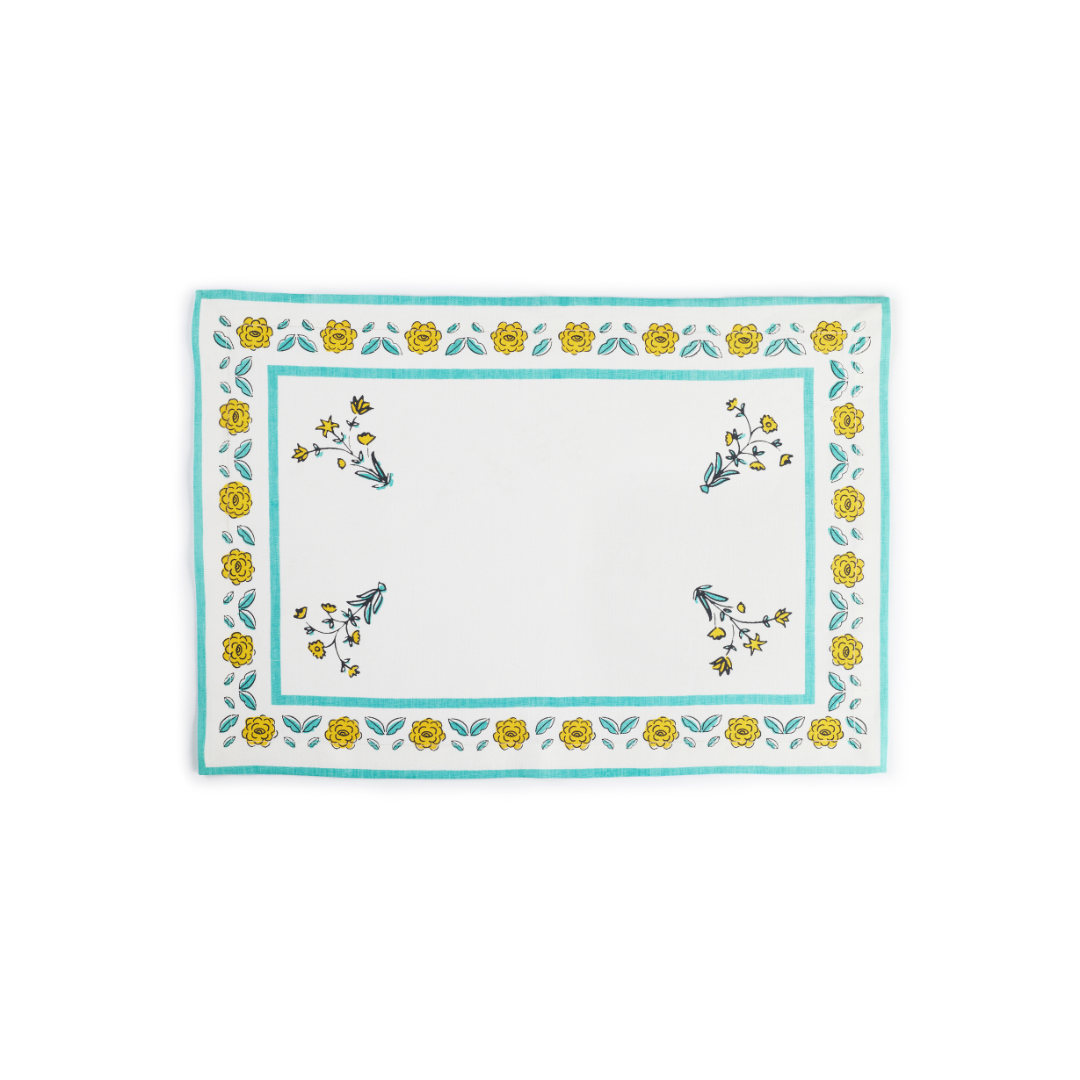 Pietra Dura Mat & Napkin - Set of 4