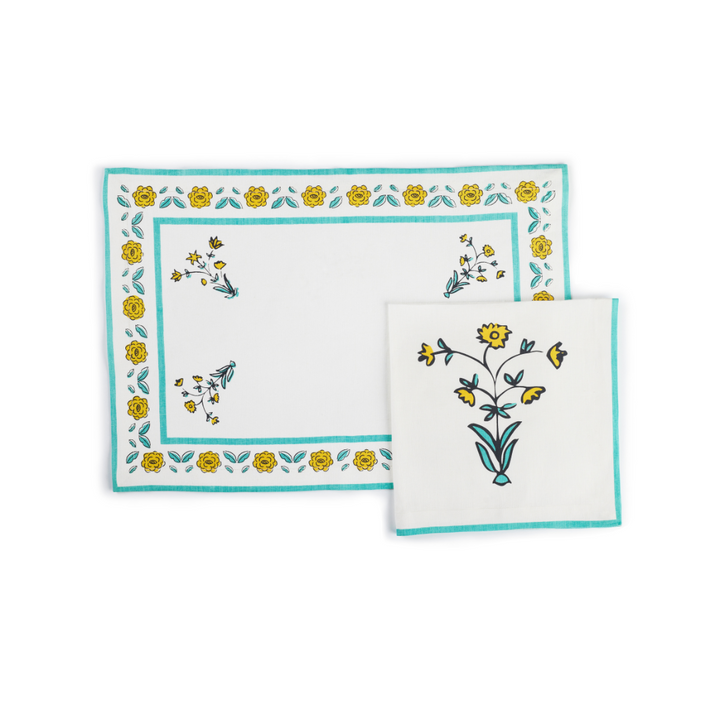 Pietra Dura Mat & Napkin - Set of 4