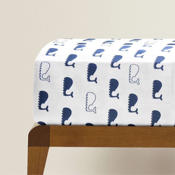 Organic Fitted Crib Sheet - Dolphin