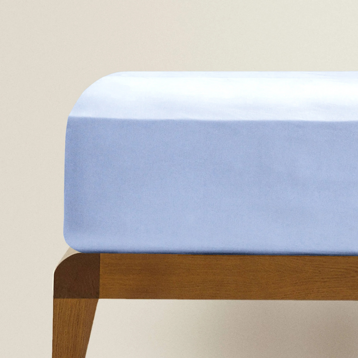 Organic Fitted Single Sheet - Light Blue