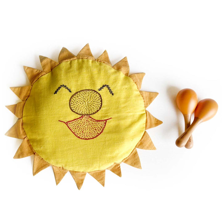 ORGANIC MUSTARD SEED SUN PILLOW + MARACAS - GIFT SET