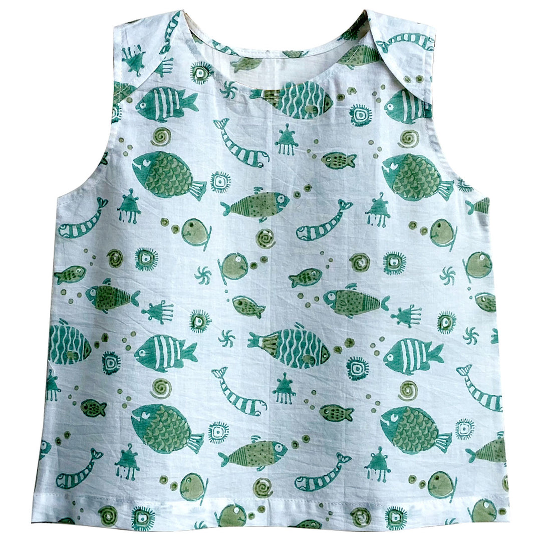 UNISEX ORGANIC KOI JHABLA BAG - PATANG AND MINT KOI