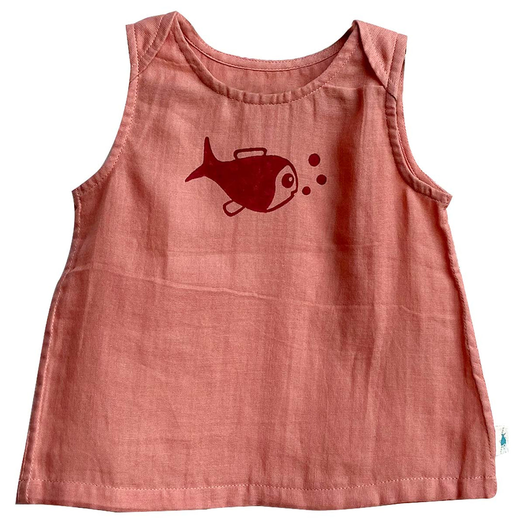 UNISEX ORGANIC KOI PEACH JHABLA WITH RED PANTS