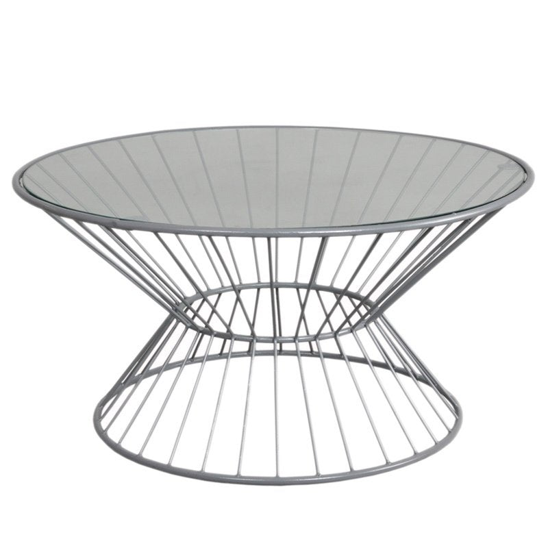 Wire Framed Glass Top Coffee Table