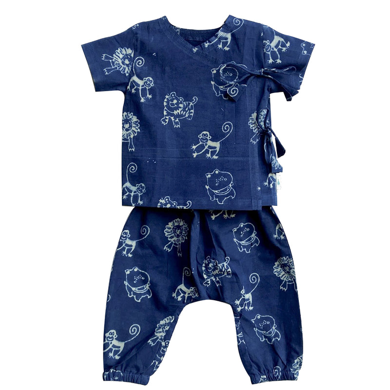 UNISEX ZOO PRINT ANGARAKHA TOP WITH MATCHING PYJAMA PANTS