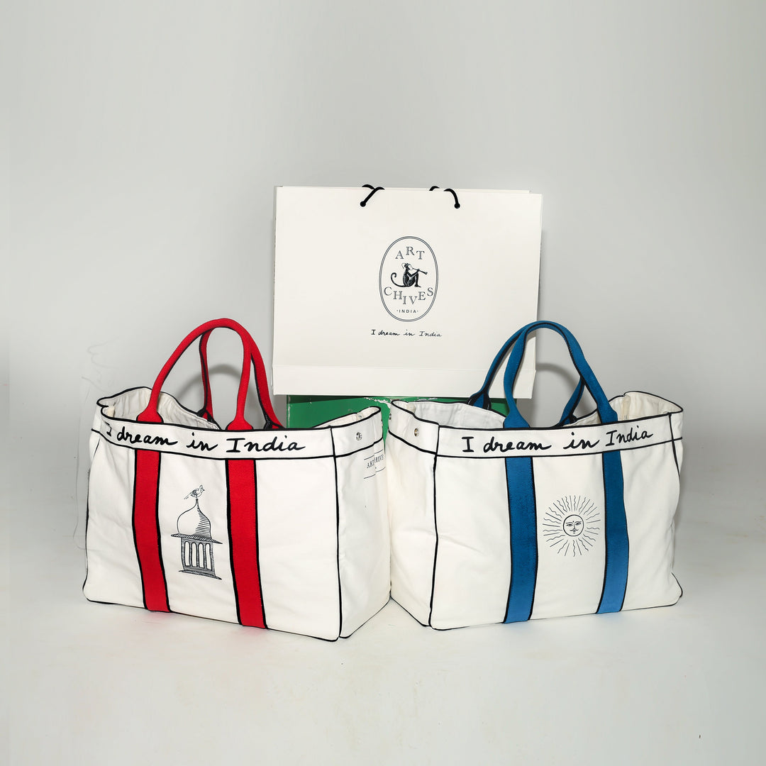 The India Tote - The Mughal Vista & the Snake in the Frangipani