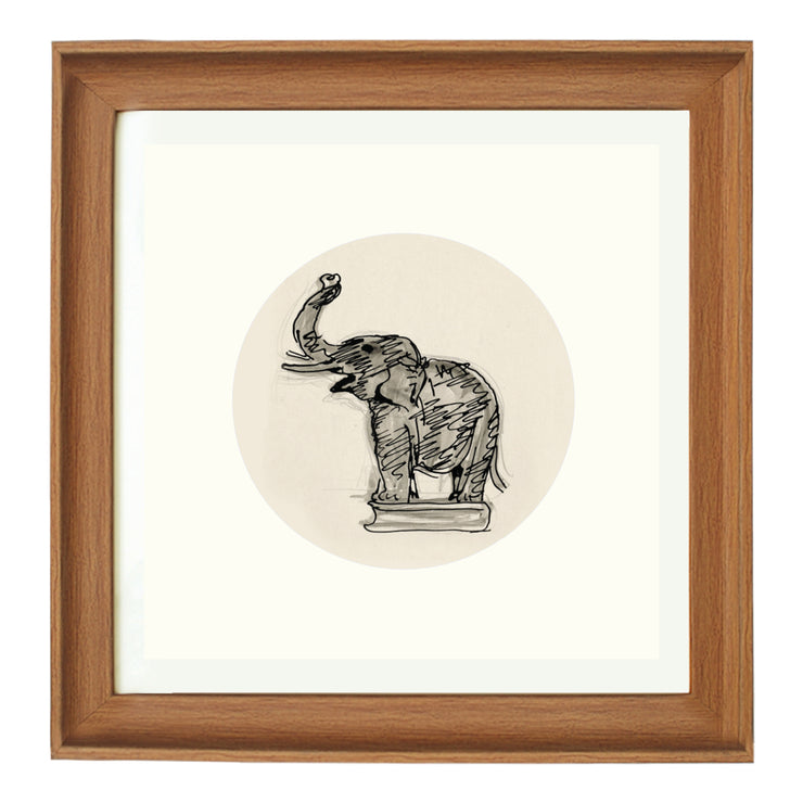 Elephant on book art print