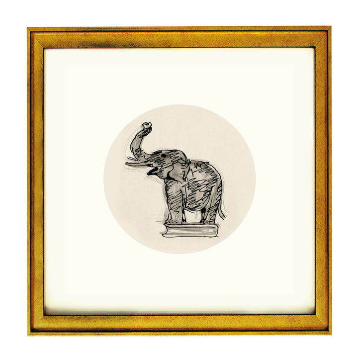 Elephant on book art print