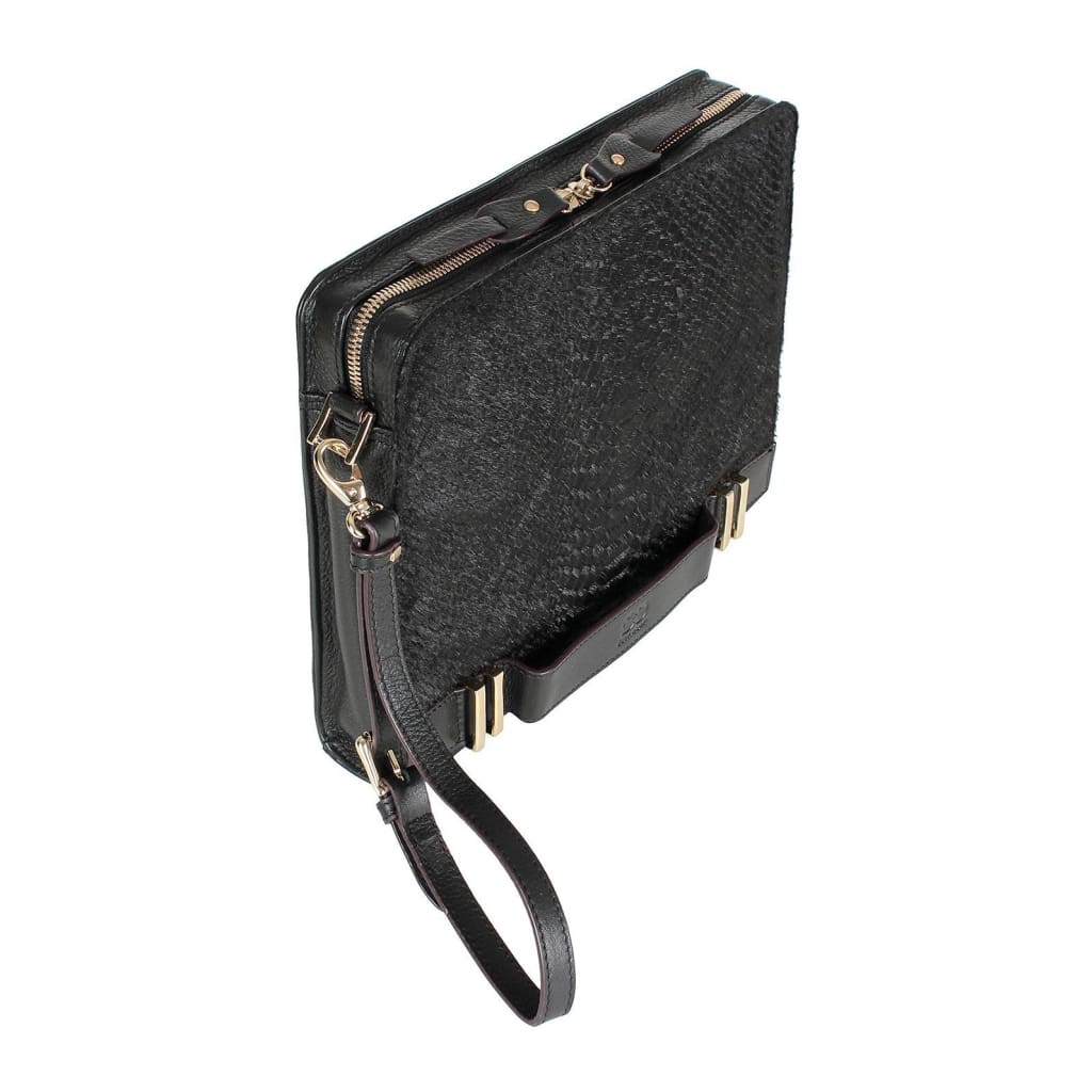 ASCOT PYTHON PRINT BAG BLACK
