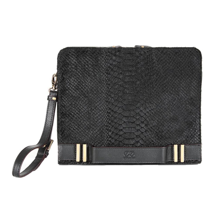 ASCOT PYTHON PRINT BAG BLACK