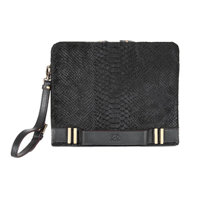 ASCOT PYTHON PRINT BAG BLACK
