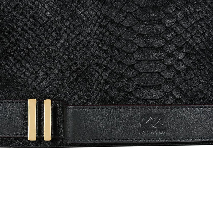 ASCOT PYTHON PRINT BAG BLACK