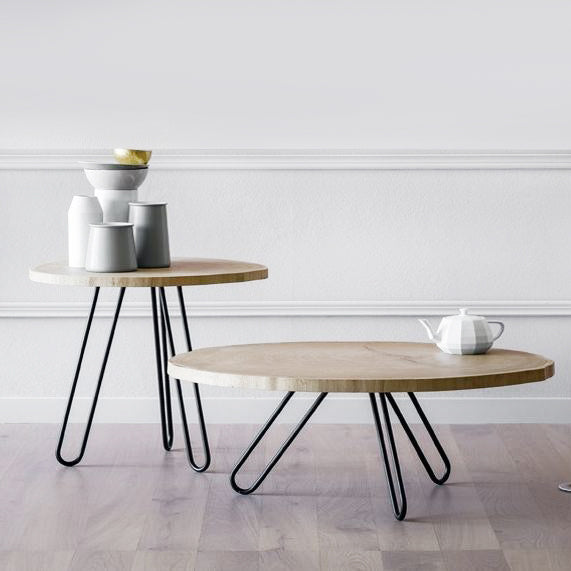 Round oak coffee table
