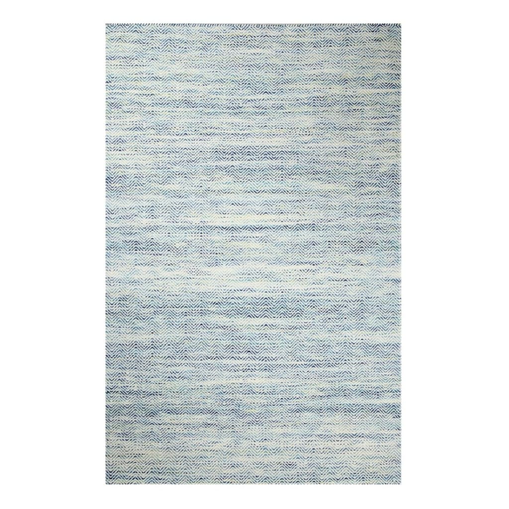BLUE MULTICOLOR CHEVRON HAND WOVEN DHURRIE