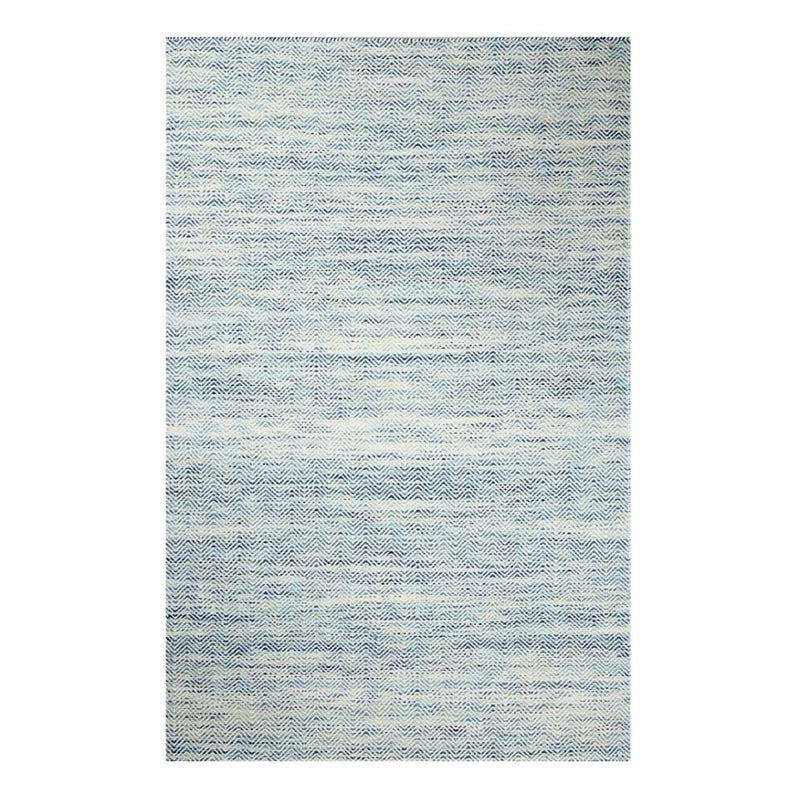 BLUE MULTICOLOR CHEVRON HAND WOVEN DHURRIE