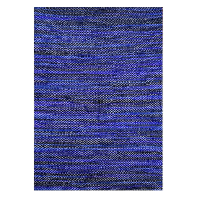 BLUE SOLID COTTON HAND WOVEN DHURRIE