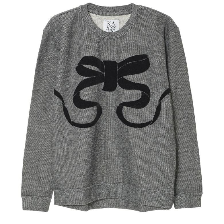 BOW - LUREX SWEAT WITH FLOCK PRINT