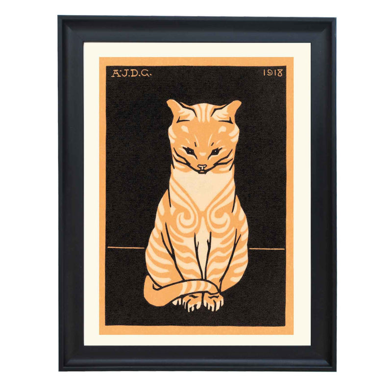 Sitting Ginger cat By Julie De Graag ART PRINT