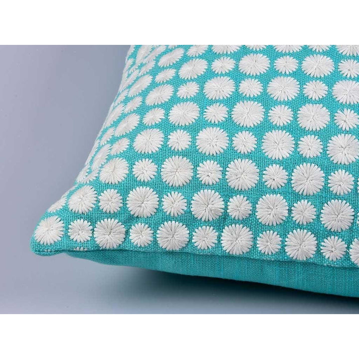 DAISY CUSHION COVER - TURQUOISE