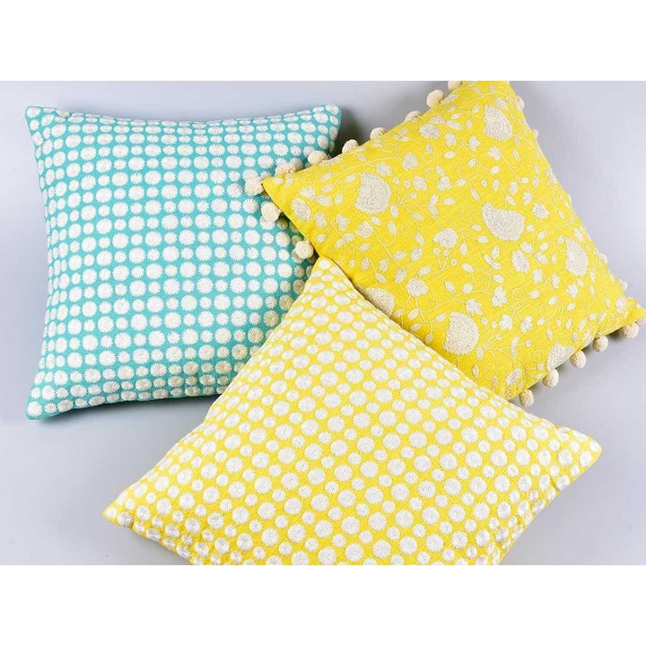 DAISY CUSHION COVER - TURQUOISE