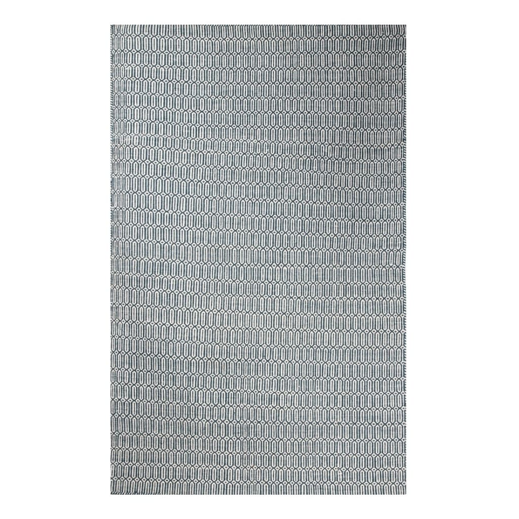 DARK GREEN GEOMETRIC HAND WOVEN DHURRIE