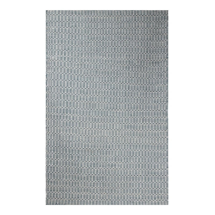 DARK GREEN GEOMETRIC HAND WOVEN DHURRIE